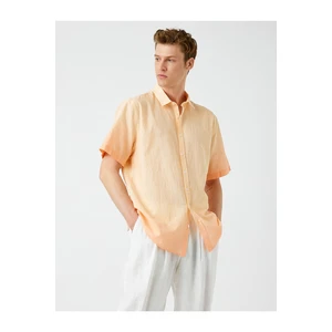 Koton Basic Short Sleeve Shirt. Classic Collar With Buttons.