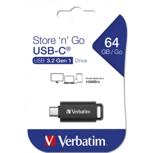 Verbatim USB flash disk, USB-C, 64GB, Store ,n, Go USB-C, černý, 49458, pro archivaci dat