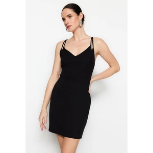 Trendyol Black Fitted Mini Dress with Strap Detail