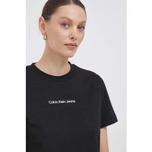 Bavlnené tričko Calvin Klein Jeans čierna farba