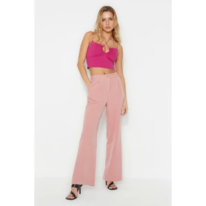 Trendyol Dried Rose High Waist Wide Leg/Wide Leg Pleated Woven Trousers