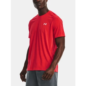 Bežecké tričko Under Armour červená farba, jednofarebné