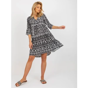 Women's Boho Dress with 3/4 Sleeves Sublevel - Multicolored
