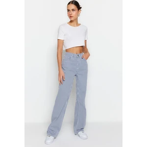 Trendyol Multicolored Striped High Waist Wide Leg Jeans