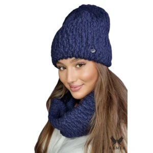 Komplet damski Kamea Kamea_Set_Hat&Chimney_K.22.209.12_Navy_Blue