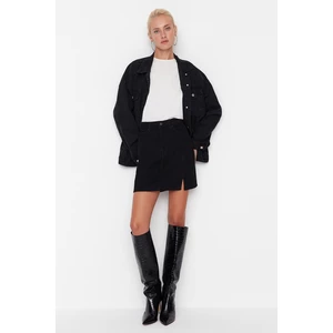 Trendyol Black Slit Mini Denim Skirt