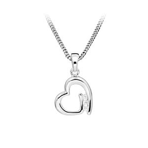 Silver Cat Romantický strieborný náhrdelník Srdce SC477 (retiazka, prívesok)