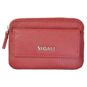 SEGALI Kožená mini peněženka-klíčenka 7483 A red