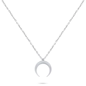 Brilio Silver Minimalistický strieborný náhrdelník Polmesiac NCL49W