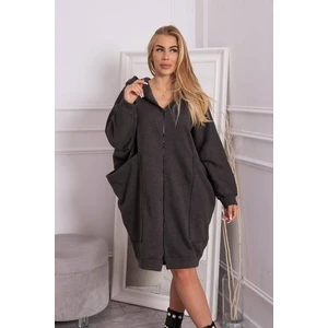 Oversize insulated graphite sweatshirt