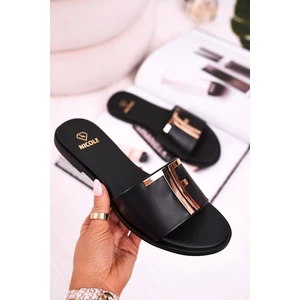 Women's Classic Leather Slippers Black Adele
