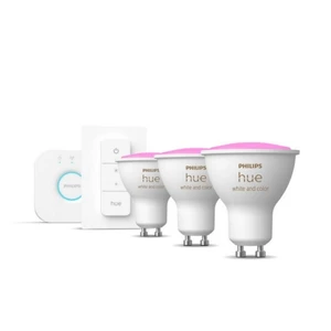 Štartovacia sada Philips Hue Bluetooth 5,7W, GU10, White and Color Ambiance + Bridge (8719514340107) LED žiarovka • spotreba 5,7 W • pätica GU10 • bie