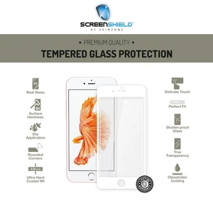 Temperált védőüveg Screenshield 3D  Apple iPhone 7 Plus - Full Cover Metalic White - Élettartam garancia