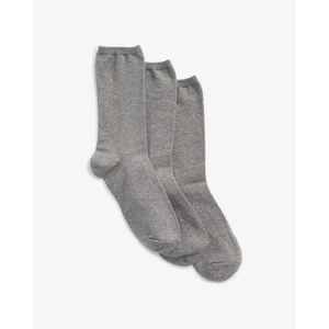Šedé dámské ponožky basic crew socks, 3 páry