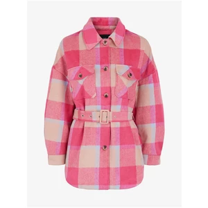 Pink Plaid Lightweight Shirt Jacket Pieces Selma - Women