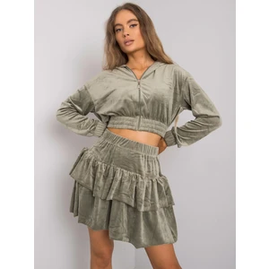 Khaki two-piece velor set