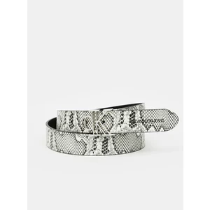 Black-Grey Women's Patterned Double-Sided Belt Calvin Klein - Women