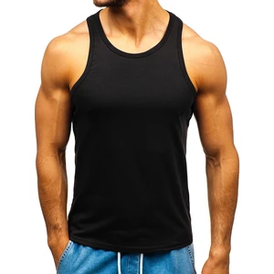 Tricou tank top fără imprimeu negru Bolf  99002