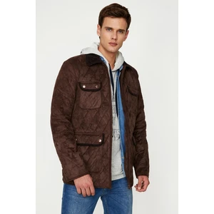 Koton Men's Brown Pocket Detailed Coat