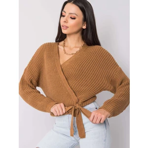 SUBLEVEL Light brown sweater with a tie
