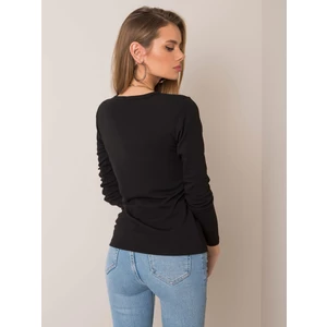 Black padded blouse with long sleeves