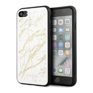Tok Guess Glitter Marble for iPhone SE/8/7, fehér-arany