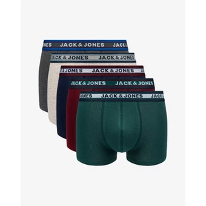 Jack&Jones 5 PACK - pánske boxerky 12165348 Dark Grey Melange M