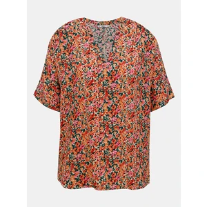 Pink-orange floral loose blouse ONLY Nova