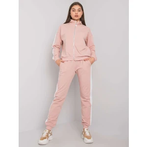 Dusty pink women's set with Aliana stripes