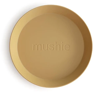 Mushie Round Dinnerware Plates talíř Mustard 2 ks