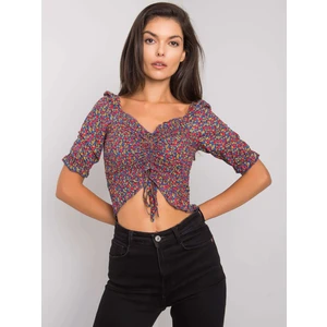 RUE PARIS Blue blouse with flowers