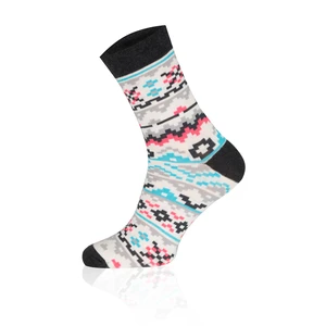 Long socks PIKO - ecru/dark melange