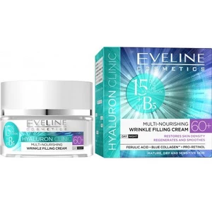 Eveline Cosmetics Hyaluron Clinic výživný regeneračný denný a nočný krém pre zrelú pleť 60+ 50 ml