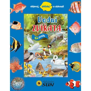 Vodní zvířata - 8x puzzle, objevuj, skládej a obkresli