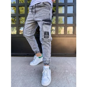 Light gray men's cargo jeans Dstreet UX3309