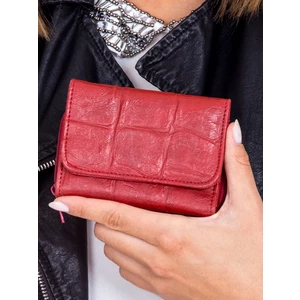 Embossed dark red leather wallet