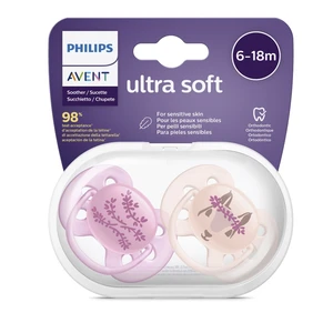 Philips AVENT Cumlík Ultrasoft decor 6-18m dievča 2 ks