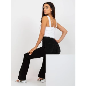 White waisted basic top with stripes from RUE PARIS