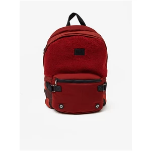 Red Backpack with Artificial Fur Diesel - Men