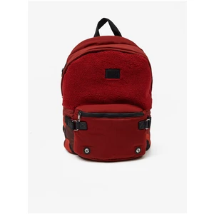 Red Backpack with Artificial Fur Diesel - Men