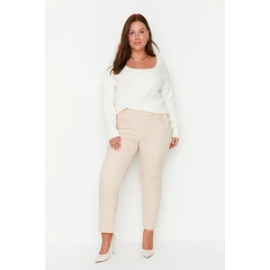 Trendyol Curve Plus Size Pants - Beige - Cigarette pants