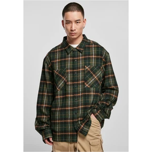 Boxy Fane Check Shirt Bottle Green/Orange