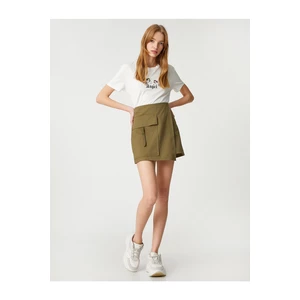 Koton Cotton Shorts Skirt with Large Pocket Detail.