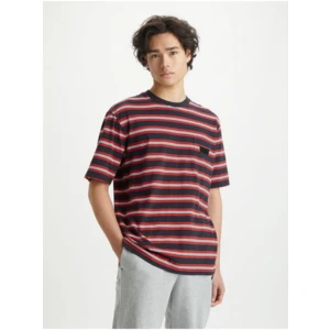 Levi's Černé pánské pruhované tričko Levi's® Stay Loose Graphic PKT T Stri - Pánské