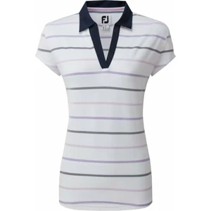 Footjoy Cap Sleeve Colour Block Womens Polo Shirt White/Navy L