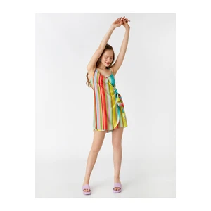 Koton Multicolored Striped V-Neck Straps Shorts Rompers