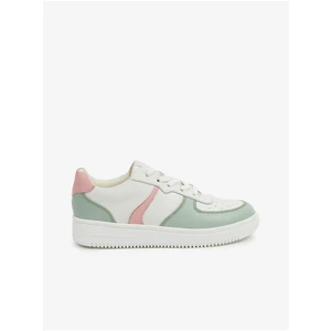 Green-white girly leather sneakers Richter - Girls