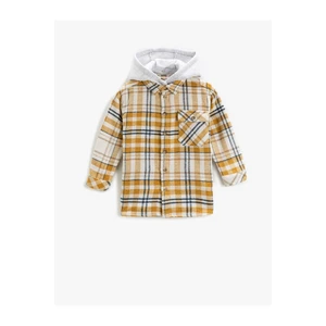 Koton Detachable Hooded Lumberjack Shirt Jacket Pocket Detailed Long Sleeve