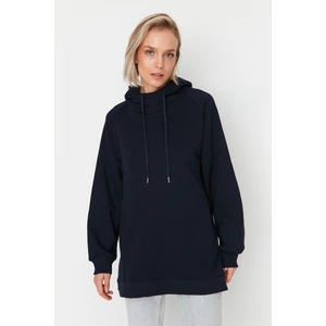 Trendyol Sweatshirt - Navy blue - Oversize