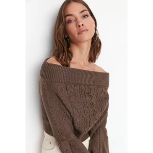 Trendyol Sweater - Brown - Regular fit